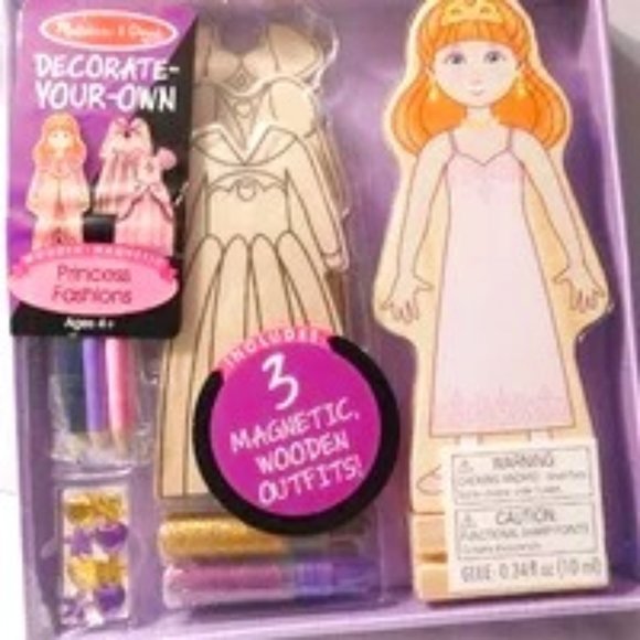 Melissa & Doug Decorate Your Own Wooden Magnetic Princess Crafts Set - Picture 1 of 4